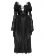 Eva Lady Black Gothic Retro Sexy Ruffled Lace Flared Sleeve Long Party Dress