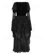 Eva Lady Black Gothic Retro Sexy Ruffled Lace Flared Sleeve Long Party Dress