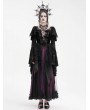 Eva Lady Black and Purple Gothic Retro Sexy Ruffled Lace Flared Sleeve Long Party Dress