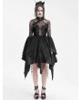 Eva Lady Black Vintage Gothic Cheongsam Collar Lace Irregular Short Party Dress