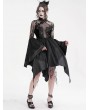 Eva Lady Black Vintage Gothic Cheongsam Collar Lace Irregular Short Party Dress