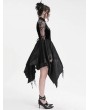 Eva Lady Black Vintage Gothic Cheongsam Collar Lace Irregular Short Party Dress