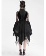 Eva Lady Black Vintage Gothic Cheongsam Collar Lace Irregular Short Party Dress