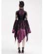 Eva Lady Black and Purple Vintage Gothic Cheongsam Collar Lace Irregular Short Party Dress