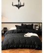 Black Gothic Vintage Ruffle Bow Jacquard Comforter Set