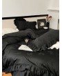 Black Gothic Vintage Ruffle Bow Jacquard Comforter Set