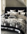 Gray Luxurious Gothic Print Vintage Splicing Comforter Set