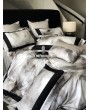 Gray Luxurious Gothic Print Vintage Splicing Comforter Set