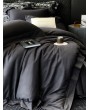 Black Minimalist Gothic Hollow Letter Embroidery Comforter Set