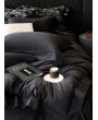 Black Minimalist Gothic Hollow Letter Embroidery Comforter Set