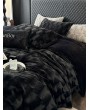 Black Gothic Faux Fur Velvet Fluffy Warm Comforter Set