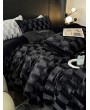 Black Gothic Faux Fur Velvet Fluffy Warm Comforter Set