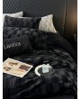 Black Gothic Faux Fur Velvet Fluffy Warm Comforter Set