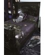 Purple and Black Dark Night Witch Print Gothic Comforter Set