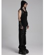 Punk Rave Black Gothic Punk Street Metal Personalized Wide Leg Pants for Men