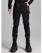 Punk Rave Black Gothic Punk Visual Eyelet Decor Street Pants for Men