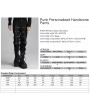 Punk Rave Black Gothic Punk Personalized Metal Ring Handsome Pants for Men