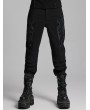 Punk Rave Black Gothic Cyber Punk Style Patch Fitted Pants for Men