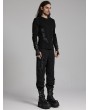 Punk Rave Black Gothic Cyber Punk Style Patch Fitted Pants for Men