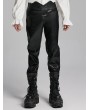 Punk Rave Black Gothic Punk Minimalist Studded Faux Leather Pants for Men