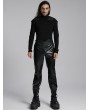 Punk Rave Black Gothic Punk Minimalist Studded Faux Leather Pants for Men