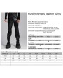 Punk Rave Black Gothic Punk Minimalist Studded Faux Leather Pants for Men