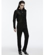 Punk Rave Black Gothic Retro 3D Buckle Minimalist Trousers for Men