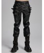 Punk Rave Black Gothic Punk Street Cross Buckle PU Leather Pants for Men