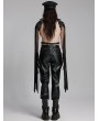 Punk Rave Black Gothic Punk Street Cross Buckle PU Leather Pants for Men