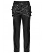 Punk Rave Black Gothic Punk Street Cross Buckle PU Leather Pants for Men