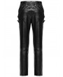 Punk Rave Black Gothic Punk Street Cross Buckle PU Leather Pants for Men