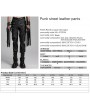 Punk Rave Black Gothic Punk Street Cross Buckle PU Leather Pants for Men