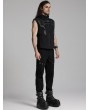 Punk Rave Black Gothic Punk Metal Eyelet Handsome Pants for Men