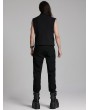 Punk Rave Black Gothic Punk Metal Eyelet Handsome Pants for Men