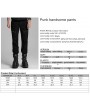 Punk Rave Black Gothic Punk Metal Eyelet Handsome Pants for Men