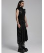 Punk Rave Black Gothic Punk Personality Men's Pleated Half Skirt