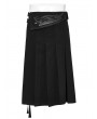 Punk Rave Black Gothic Punk Personality Men's Pleated Half Skirt