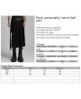 Punk Rave Black Gothic Punk Personality Men's Pleated Half Skirt