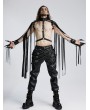 Punk Rave Black Gothic Handsome Punk Tassel Shoulder Armor for Men