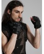 Punk Rave Black Gothic Cyber Punk Spike Armored Gloves for Men