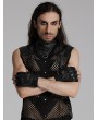 Punk Rave Black Gothic Cyber Punk Spike Armored Gloves for Men