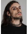 Punk Rave Silver Metal Apocalypse Punk Gothic Skeleton Neck Ring for Men