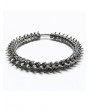 Punk Rave Silver Metal Apocalypse Punk Gothic Skeleton Neck Ring for Men