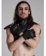 Punk Rave Black Gothic Cyberpunk Stud Armored Gloves for Men