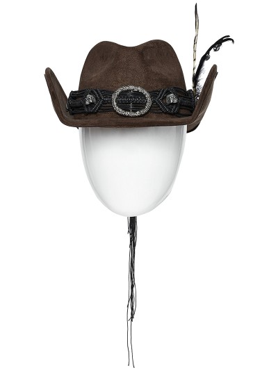 Punk Rave Coffee Gothic Punk Western Cowboy Hat for Men