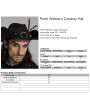 Punk Rave Black Gothic Punk Western Cowboy Hat for Men