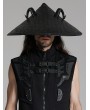 Punk Rave Black Gothic Punk Dark Sheep Horn Conical Hat for Men