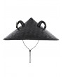 Punk Rave Black Gothic Punk Dark Sheep Horn Conical Hat for Men