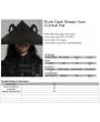 Punk Rave Black Gothic Punk Dark Sheep Horn Conical Hat for Men