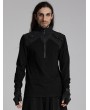 Punk Rave Black Gothic Techwear Style Long Sleeved Fitted T-Shirt for Men